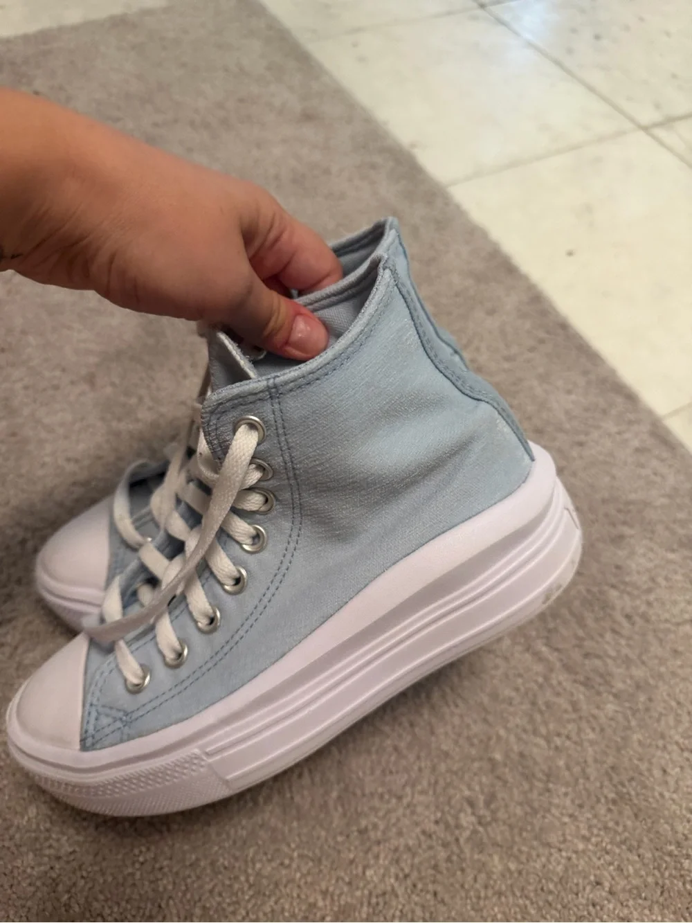 Converse Light Blue High-Top Platform Sneakers - Women's Casual Shoe